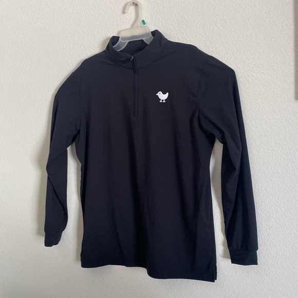 Bad Birdie Men’s Black Quarter-Zip Pullover with Bird Logo Size L